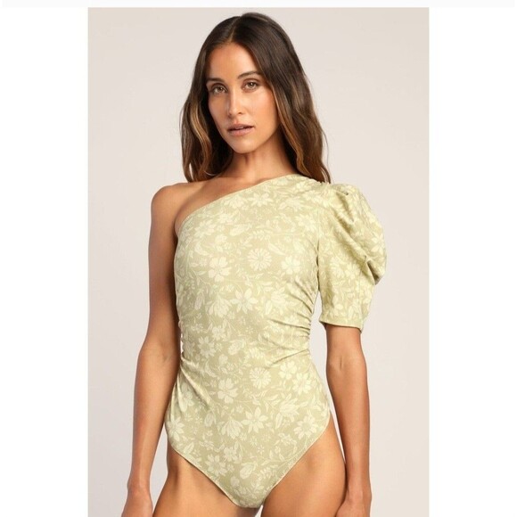 Free People Intimately Something Bout You Bodysuit XS One Shoulder Floral - Picture 1 of 8